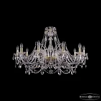 Люстра подвесная 1411/10/360 G Богемия Ивеле Кристалл без плафона на 10 ламп, основание золотое в стиле классический sp Люстра подвесная 1411/10/360 G Богемия Ивеле Кристалл без плафона на 10 ламп, основание золотое в стиле классический sp